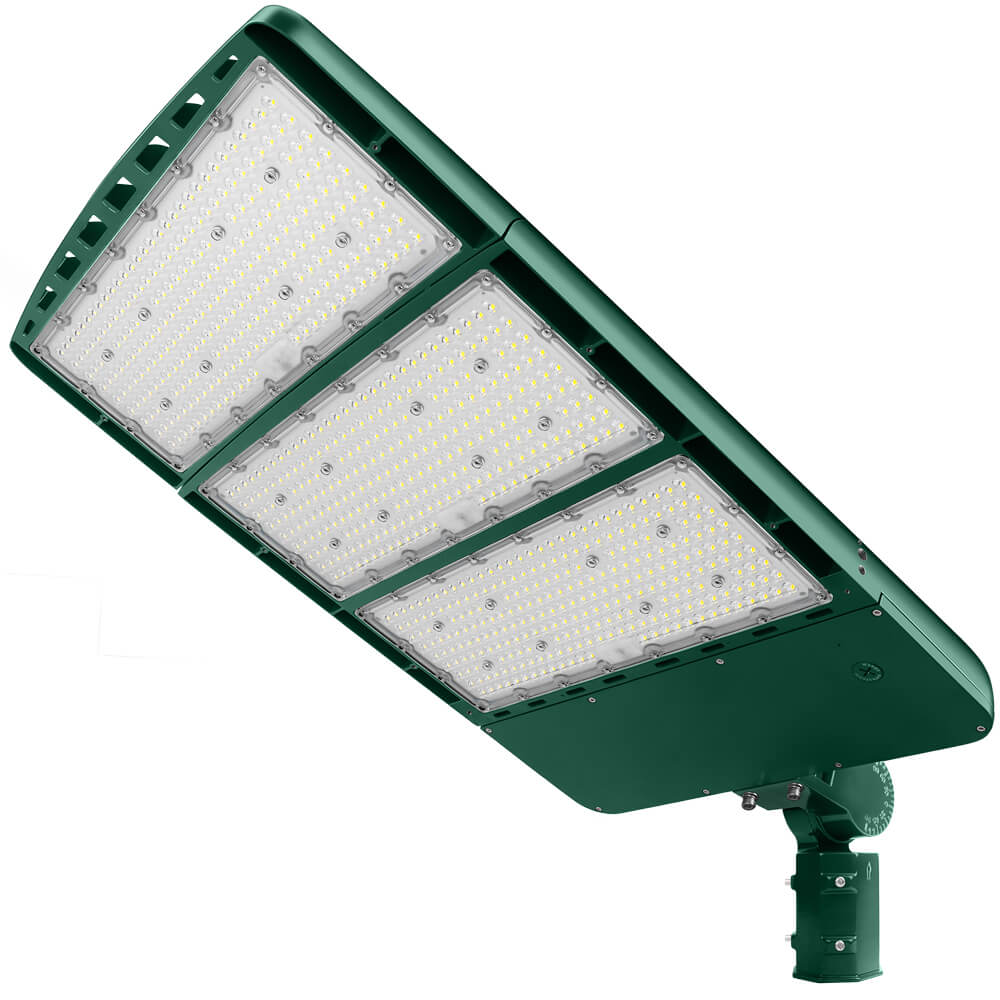 Konlite Spica 600W LED Sports Light with Slipfitter - Hunter Green - Tennis Court Light - Wide Asymmetric - 3 Wattage Selectable - 103,800lm Max - 5000K - 1500W Equal Questions & Answers