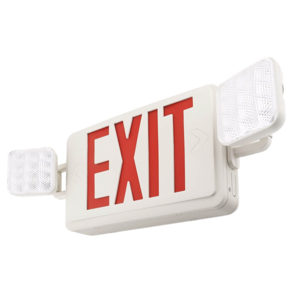 Konlite LED Exit Emergency Light Combo - Remote Head Capable - Red or Green Letter - 3.5W - 120-277V Questions & Answers