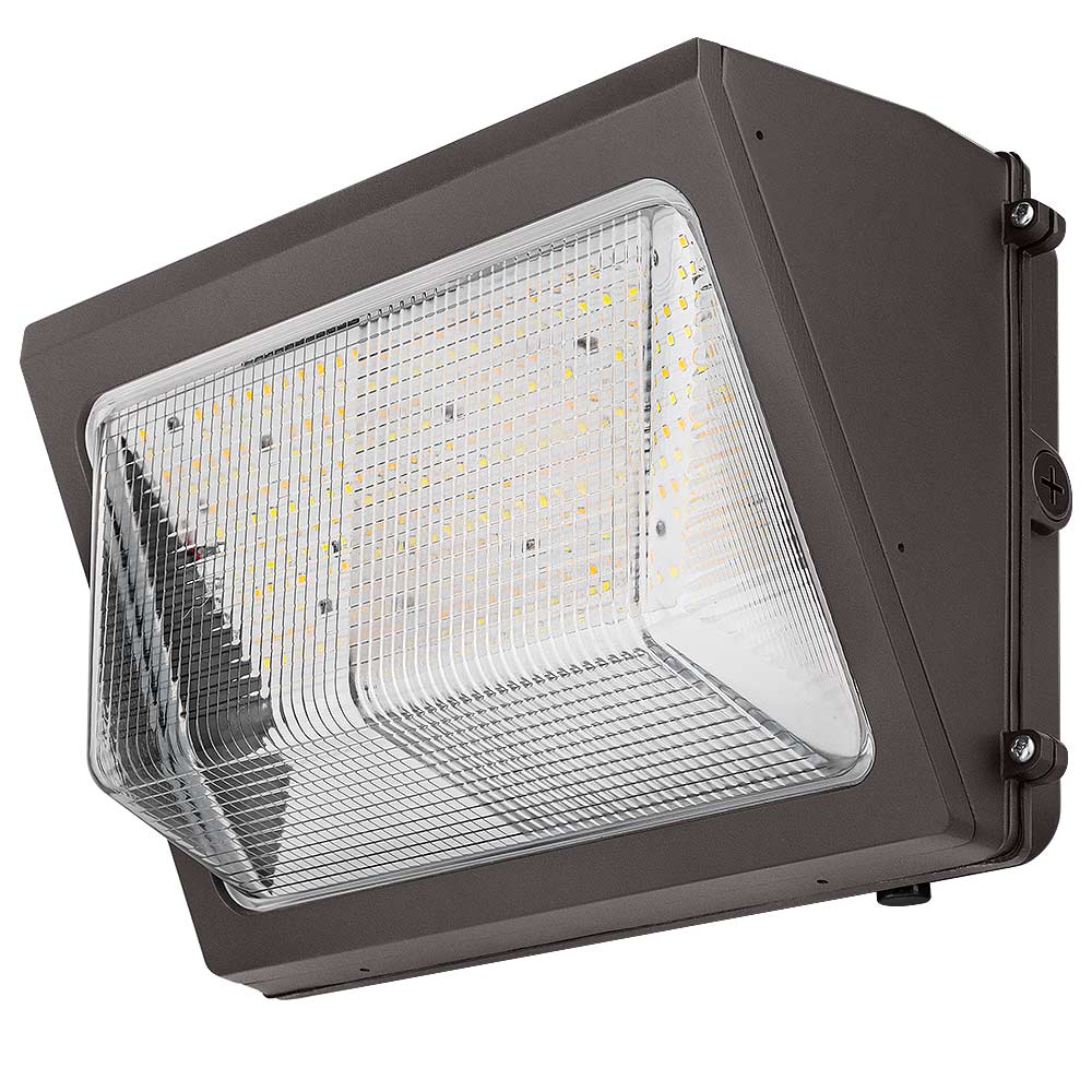 Konlite WP7 LED Wall Pack Light – 80W/60W/40W Selectable – Up to 11,390 Lumens – 3000K/4000K/5000K – 120-277V - Glass Lens - 250W Equal Questions & Answers