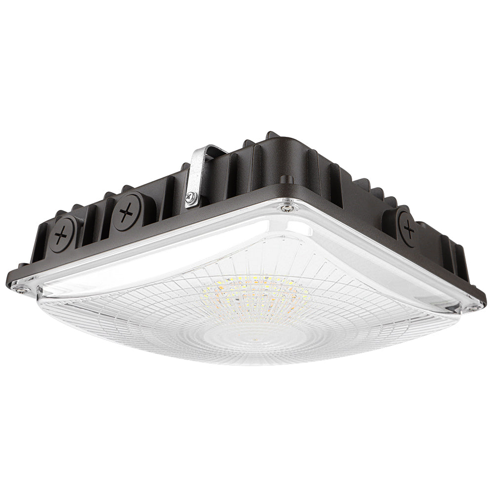 LED Canopy Light - 63W/45W/30W Selectable - 5000K/4000K - Up to 9,360 LM - Dimmable - 120-277V - 250W Equal Questions & Answers